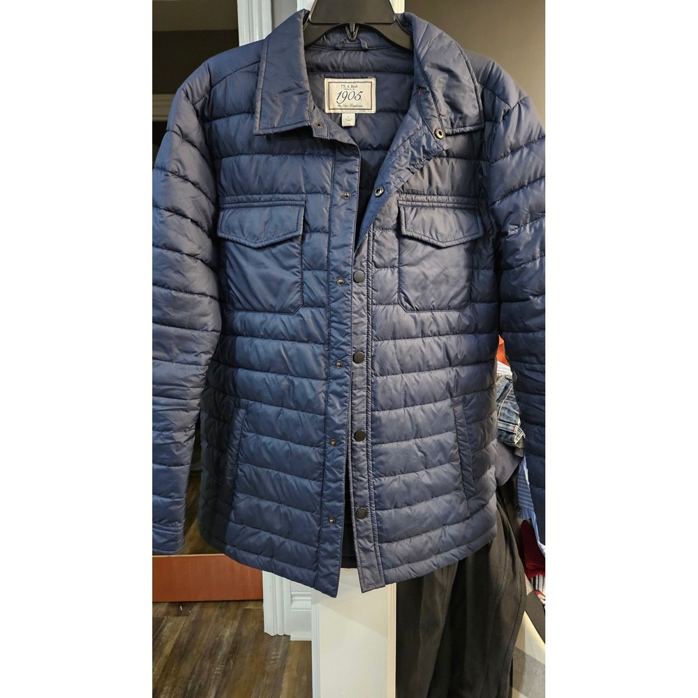 Blokecore Jos. A. Bank 1905 Mens Navy Blue Quilted Puffer Shirt Jacket Shacket L